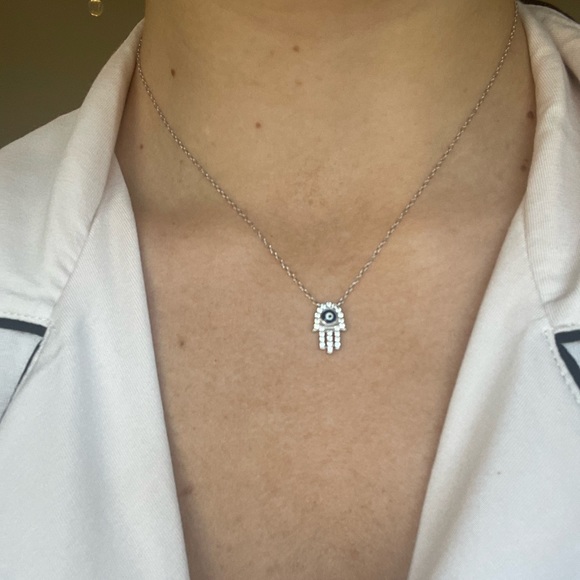 Silver Hamsa Necklace - Picture 4 of 4